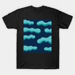 Illustration of blue clouds on a blue sky T-Shirt